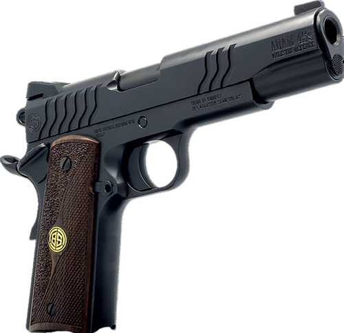 Dickinson 1911 Adam Pistol DKSN9BS, 45 ACP, 4.37in, Wood Grips, Shiny Black Finish, 8 Rds