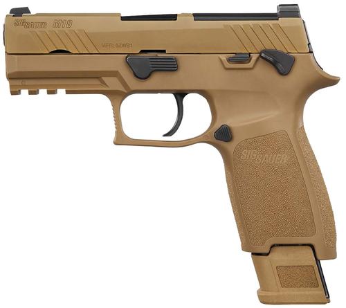 Sigarms M18 Commercial Optic Ready Pistol M189CSSMS10, 9mm Luger, 3.90in, Medium, Coyote PVD Finish, 10 Rds