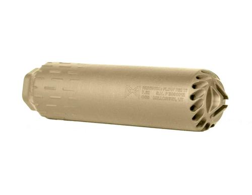 HUXWRX Flow 762 Ti Flow-Through 7.62mm Titanium FDE Suppressor QD Mount