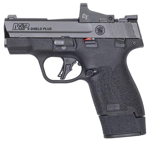Smith and Wesson M&P Shield Plus Bundle Optic Ready Pistol 14398, 9mm Luger, 3.10in, Black Textured, Matte Black Finish, 10 Rds