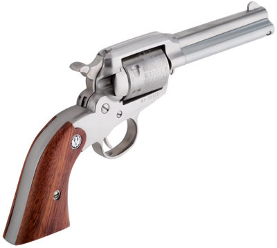 Ruger KSBC4 Bearcat Revolver 0913, 22 Long Rifle, 4 in, Rosewood Grip, Stainless Finish, 6 Rd, Fixed Sights