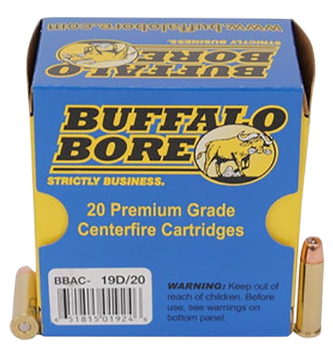 Buffalo Bore Handgun Ammunition 19D/20, 357 Magnum, Jacketed Hollow Cavity, 125 GR, 1700 fps, 20 Rd/Bx