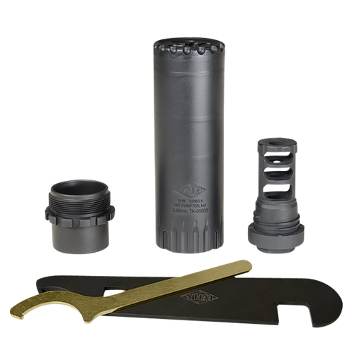 Yankee Hill Machine Turbo K Suppressor, 5.56mm, Black Carakote