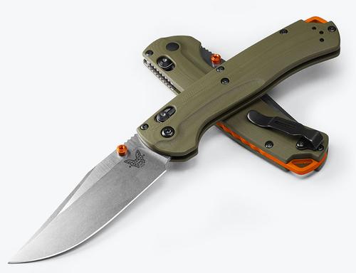 Benchmade Hunt Taggedout AXIS Folding Knife w/ Satin Clip Point Blade, OD Green G10 Handle (15536)