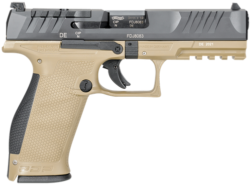 Walther PDP Optic Ready Pistol 2858380, 9mm Luger, 4.50", Duty Textured Polymer Grips, Tan Finish, 18 Rds