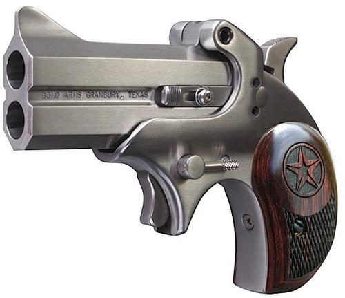 Bond Arms Cowboy Defender Derringer BACK45COLT, 45 Long Colt, 3", Lam Rosewood/Black Ash Grip, Satin Stainless Finish, 2 Rds