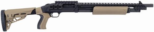 Mossberg 500 Scorpion Shotgun 50424, 12 Gauge, 18.5 in, 3 in Chmbr, Collapsible Stock, Blue Finish w/ FDE Furniture
