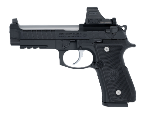 Beretta 92 Elite Optic Ready Pistol, 9mm, 4.70in, Black Grips, Black Anodized Finish, 18 Rds