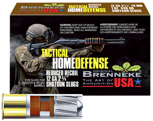 Brenneke Tactical Home Defense Slugs SL122THD-1205126, 12 Gauge, 2-3/4", 1 oz, 1378 fps, 5 Rd/bx