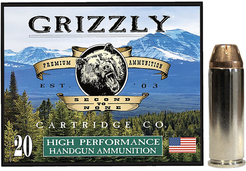 Grizzly Ammunition High Performance Pistol Ammunition GC45C+P3, 45 Colt, Jacketed Hollow Point (JHP), 225  GR, 1000  fps, 20 Rd/bx