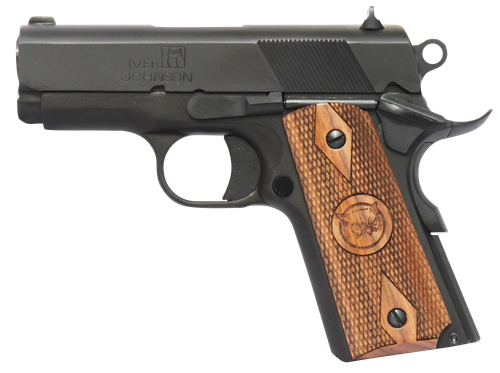 Iver Johnson 1911 Thrasher Officer 70 Series Pistol THRASHER, 45 ACP, 3.13", Walnut Grips, Blued, 7 Rds