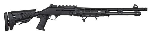 Orthos Arms Orthos Raider S4 Black Semi-Auto Shotgun, 12 Gauge, 18.5", Fibertron LED Front Sight, Shock Force Recoil System, 6+1