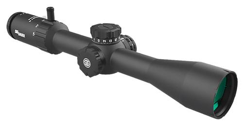 Sig Whiskey4 Rifle Scope SOW43002, 3-12x, 44mm Obj, 30mm Tube, Black, Illuminated BDC-1 Hellfire Reticle