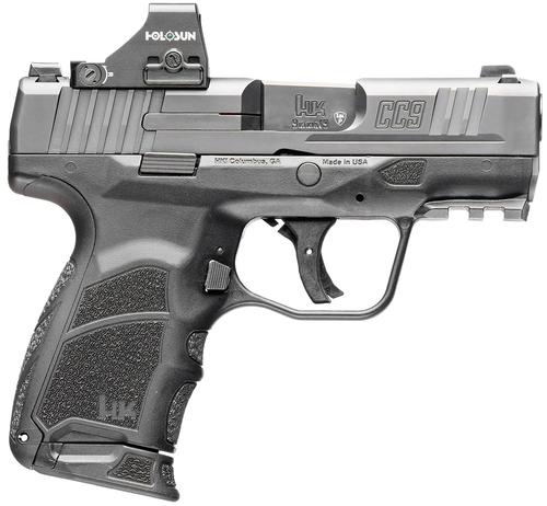 Heckler & Koch CC9 Pistol 81001132, 9mm , 3.32", Black Interchangeable Backstrap Grips, Black Finish, w/Holosun, 10 Rds