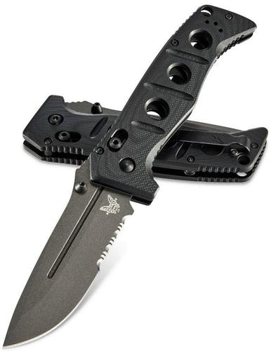 Benchmade Adamas Folding Knife w/Gray Combo Edge Stainless Steel Drop Point Blade (275SGY-1)