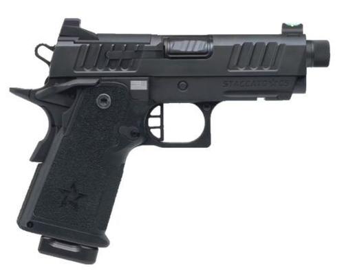 Staccato CS 2011 Pistol 14-1501-000312, 9mm, 3.5" Threaded, 2011 Double Stack Grips, DLC Black Finish, DLC Barrel, Flat Trigger, 16 Rds