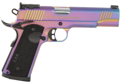 EAA MC1911 Pistol 391091, 45 ACP, 5in, Black Textured Grips, Multi Color PVD Coating Finish, 8 Rds