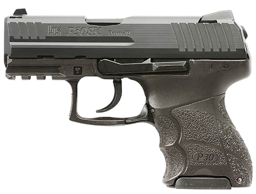 Heckler & Koch P30SK V1 LEM Pistol 81001106, 9mm Luger, 3.27in, Black Interchangeable Backstrap Grips, Black Finish, 10 Rds