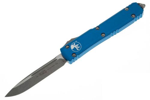 Microtech Ultratech Automatic Out The Front Knife, Single Edge Standard Apocalyptic Blade, Blue Handle (121-10APBL)
