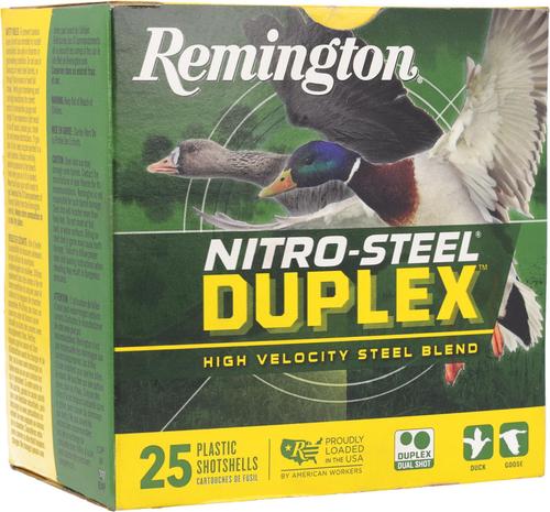 Remington Nitro Steel Shotshells R26643, 12 Gauge, 3", 1 1/4 oz, 1450 fps, #2 Steel Shot, 25 Rds/box