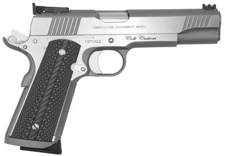 Colt Custom Competition Pistol O1070CS, 45 Automatic Colt Pistol ACP, 5", Gray G10 Grips, Stainless Finish, 8 Rd
