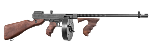 Thompson 1927A1 Deluxe Carbine Rifle T150D, 45 ACP, 16 1/2 in, Semi-Auto, Walnut Stock, Blue Finish, 20 Round & 50 Round Mags