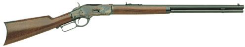 Taylors 1873 Trapper Lever Action Rifle 2011, 45 Colt, 18 in, Walnut Straight Stock, Case Hardened Frame
