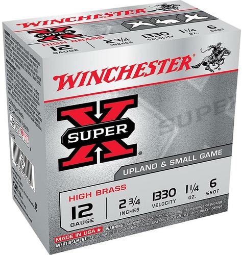 Winchester Super X 100TH Anniversary Game Load X126, 12 Gauge, 2-3/4", 1-1/4 oz, 1330 fps, #6 Lead Shot, 25 Rds/Bx