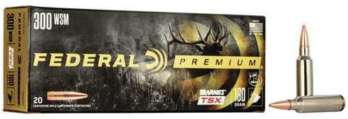 Federal Premium Rifle Ammunition P300WSMF, 300 WSM, Barnes Triple-Shock X, 180 gr, 2980 fps, 20 Rd/Bx