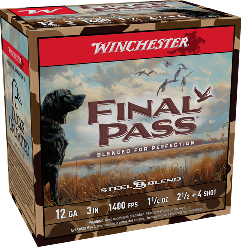 Winchester Final Pass, 12 Gauge, 3", 1 1/4 oz, 1400 fps, 2.5/4 Shot, 25 Rd/bx