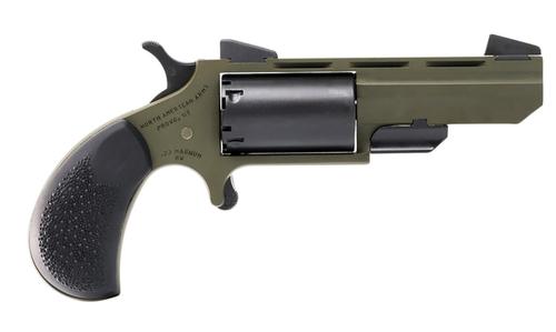 North American Arms Huntsman Revolver TGHM, 22 Mag, 2", Camo Grips, OD Green Finish, 5 Rds