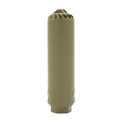 HUXWRX Flow 5.56, Flow-Through 5.56 Cal Stainless Steel Suppressor, FDE Finish, No Mount Included