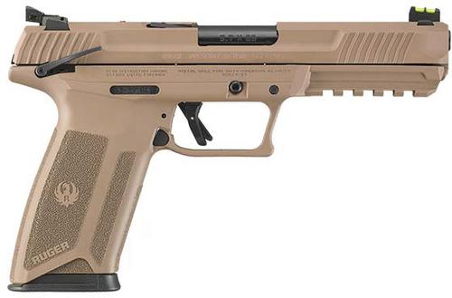 Ruger Ruger-57 Pistol 16412, 5.7x28mm, 4.94"", Dark Earth Polymer Grips, 20 Rds