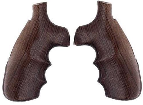 Hogue 25300 Pau Ferro Finger Groove Wood Grips For Smith & Wesson N Frame Round Butt