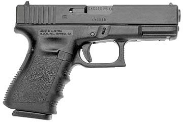 Glock 23 Compact Pistol PI2350201, 40 S&W, 4.02 in, Polymer Grip, Black Finish, Fixed Sights, 10 Rd