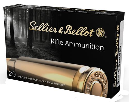 Sellier & Bellot Rifle Ammunition SB3006F, 30-06 Springfield, Metal Case (FMJ), 147 gr, 2920 fps, 20 Rd/Bx