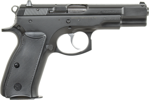 CZ 75B Semi-Auto Pistol 91102, 9mm, 4.7", Black Plastic Grip, Black Finish, 16 Rd