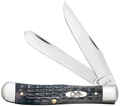 Case Knives Pocket Worn Gray Bone Crandall Jig Trapper Knife (58410)