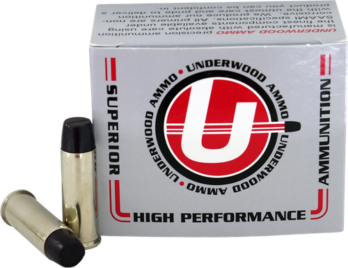 Underwood Pistol Ammunition, 44 Remington Magnum, Hard Cast Long Wide Nose, 305 GR, 1325 fps, 20 Rd/bx
