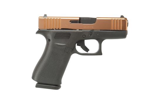 Glock G43X Pistol UX4350204RG, 9mm, 3.39in, Rose Gold Slide, Polymer Frame, 10 Rds