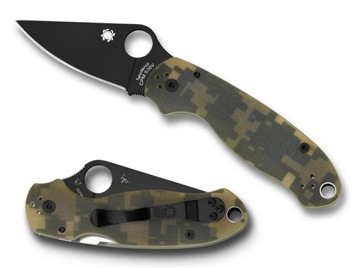 Spyderco Para 3 Drop Point Folding Knife w/Camo Handle (C223GPCMOBK)