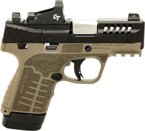 Savage Stance XR Pistol 67057, 9mm Luger, 3.20in, FDE GFN, Flat Dark Earth Finish, 13 Rds