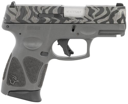 Taurus G3C Compact Pistol 1G3C931GZEB, 9mm, 3.26", Black Polymer Grips, Zebra Stripe Slide, 12 Rds