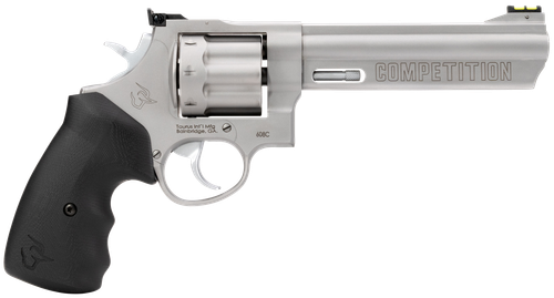 Taurus 608 Competition 2608069CMP, 38 Special +P, 6", Black Grips, Stainless Steel Finish, 8rd