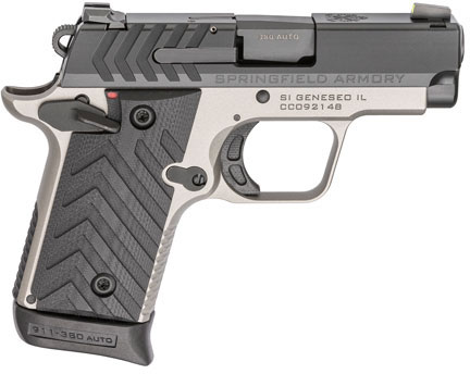 Springfield 911 Pistol PG9109TN, 380 ACP, 2.7", Black G10 Grips, Titanium Nitride Finish, 7 Rds