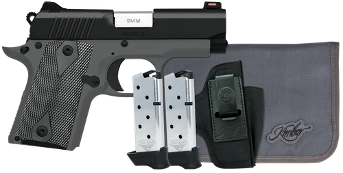 Kimber Micro 9 RTC Shadow Ghost Bundle Pistol 3300252, 9mm, 3.15", Shadow Ghost Grips, Kimpro II Black Finish, w/Holster, 7 Rds