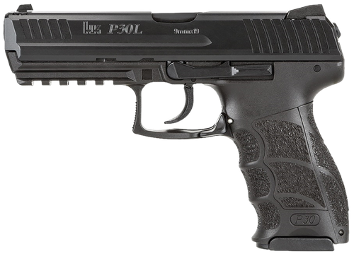Heckler & Koch P30L V1 Light LEM Pistol 81001091, 9mm Luger, 4.45in, Black Interchangeable Backstrap, Black Finish, 10 Rds