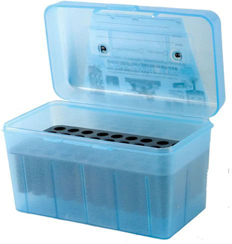 MTM Deluxe 50 Round Blue Large Rifle Ammo Box, fits 270 Win/30-06 Springfield/8x57mm Mauser (H50RL24)
