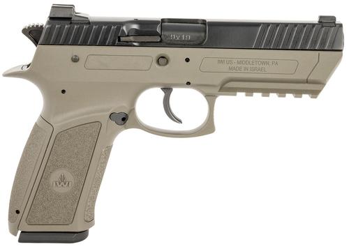 IWI Jericho 941 Enhanced Pistol J941PL9ODII, 9mm Luger, 4.40in, Serrated Black Steel Slide & Polymer Grips, OD Green Finish, 17 Rds