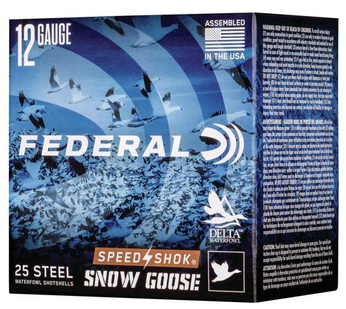 Federal Speed-Shok High Velocity Snow Goose Shotshells WF142SG2, 12 Ga, 3", 1 1/4 oz, #2 Steel Shot, 25 Rds/bx